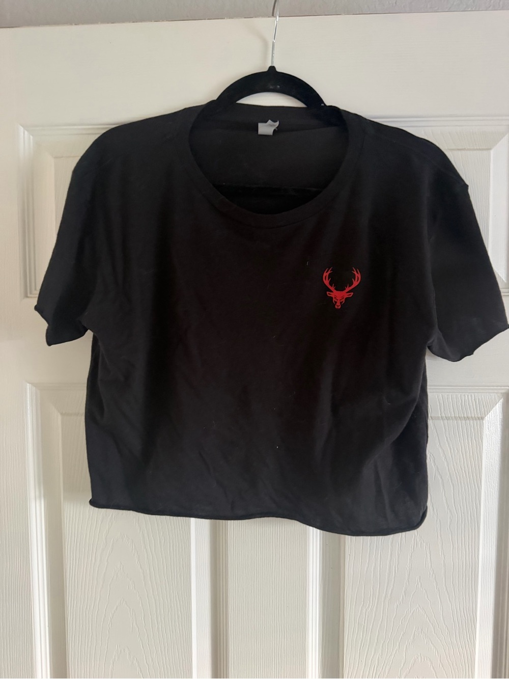 Bucked Up- Black Cropped Tee